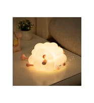 Sevimli Renkli Silikon LED Gece Lambası, Kısılabilir, Bebek ve Çocuklar İçin (Krem)