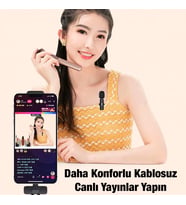 Ally K8 Lightning iPhone Tak Konuş Wireless Kablosuz Mini Yaka Mikrofonu Canlı Yay - OVRLAU9213-9