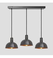 Rsylight Retro Dekoratif Metal Masa Üstü 3 Lü Siyah Rustik Dekoratif Sarkıt Avize 100 cm