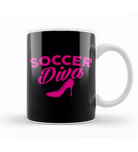 Soccer Diva Cute   s Soccer Player Girls Kupa Bardak Porselen