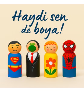 Boyanabilir 3’lü Alçı Figür Seti (Boya ve Fırça Dahil), Kendi Figürünü Tasarla Ve Yarat