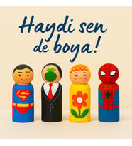 Boyanabilir 3’lü Alçı Figür Seti (Boya ve Fırça Dahil), Kendi Figürünü Tasarla Ve Yarat