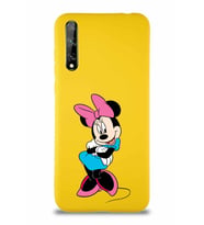 Huawei P Smart S Soft Premier Kapak Minnie Mouse-D Tasarımlı Silikon Kılıf - Sarı (Şeffaf)