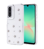 Samsung Galaxy A26 Uyumlu Kılıf Airbag Tasarımlı Simli Şeffaf Zore Kutup Kapak