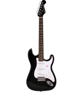 Valencia Gypsy Rose GRE1KCBK Elektro Gitar Seti (Siyah - Tek Manyetik)  Basitleştirilmiş - Simli Siyah - Yeni Başlayanlara