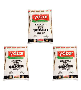 Yazar Kristal Toz Şeker 5 Kg x 3 Paket