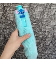 1 ADET 26 cm TÜYLÜ UZUN BOY JEL KALEM TÜKENMEZ JEL KALEM (Mavi)