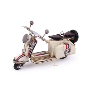 Nostaljik Dekoratif El Yapımı ve Boyaması Metal Scooter Biblo (Kırmızı)