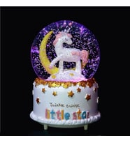 Kar Küresi Unicorn Yılbaşı Kar Küresi Otomatik Işıklı Müzikli