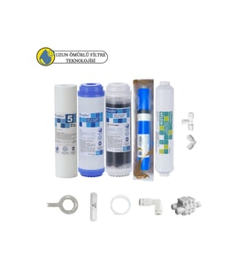 Purefer Açık kasa çift karbonlu Sertifikalı 5li Vontron Helixfil Yüksek Tds mebran  5li