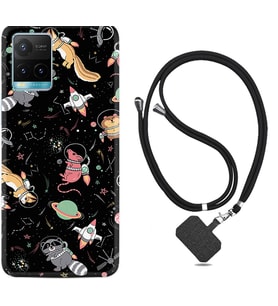 Vivo Y11S Y21S Y20 Y20S Y70 Kılıf Boyun Askılı Silikon Planet Animals 1771