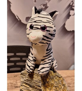 Küçük  Peluş Beyaz Zebra (Siyah - Beyaz)
