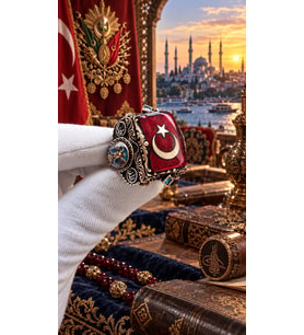 Takilingo 925 Ayar Gümüş Ay Yıldız Türk Bayrağı Motifli Özel Tasarım Erkek Yüzük