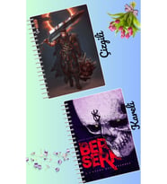 Berserk anime defter seti 2 adet A4 boyutu 21*30 çizgili + kareli 60 syf