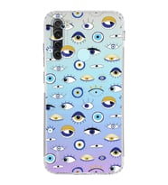 PrintiFy Xiaomi Redmi Note 8 ile Uyumlu Nazar Boncuğu 2 Baskılı Kamera Korumalı Şeffaf Silikon Kılıf