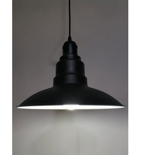 RİOLİGHT RETRO,RUSTİK,MODERN SİYAH İÇİ BEYAZ MUTFAK,CAFE İÇİN TEKLİ METAL SARKIT AVİZE ÇAP:30CM