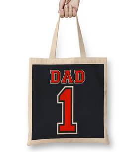 Fathers Day Number 1 Dad Bez Çanta Uzun Saplı