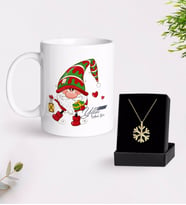 BK Gift Kişiye Özel Yılbaşı Mutlu Yıllar Tasarımlı Kupa ve Kar Tanesi Kolye-14