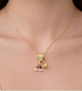 Zirkon Taş Detaylı Gökkuşağı Charm Kolye