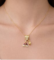 Zirkon Taş Detaylı Gökkuşağı Charm Kolye