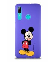 Huawei P Smart 2019 Soft Premier Kapak Mickey Mouse-B Tasarımlı Silikon Kılıf - Mor (Şeffaf)