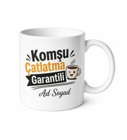 Komşu Çatlatacak Kadar Güzel Esprili Kahve Fincanı Görünümlü Kupa Hediye Bardak
