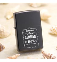 Doğum Gününe Hediye Özel Tasarım Metal Siyah Çakmak