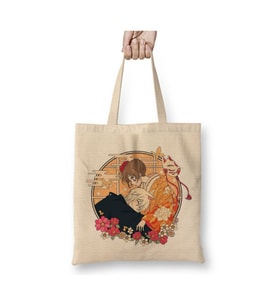 Kamisama Kiss Kamisama Hajimemashita Tomoe x Nanami Bez Çanta Alışveriş Çantası Plaj Çantası (Beyaz)