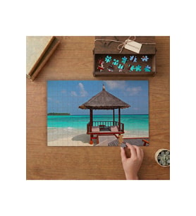 Maldivler - Sahil - Deniz - Tatil Tasarımı 240 parça Ahşap Puzzle Ahşap Kutuda MP09663