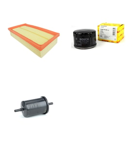 Bosch Filtre Bakım Seti Renault Clio III 1.4 1.6 Benzinli 2005-2011 Hava + Yağ f. + Yakıt Filtre Bosch