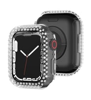 Microsonic Apple Watch Series 10 42mm Kılıf Diamond Taşlı Clear WatchBand Şeffaf