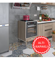 Kenzlife ankastre modülü kabini polonyum crd fırın ocak dolabı özel boy ayarlı ayaklı kapaklı (Karışık)