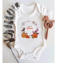Halloween Yazılı Kısa Kol Organik Bebek Body