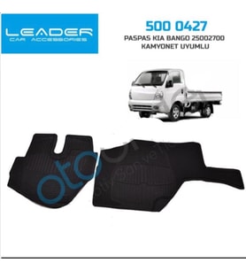 Kia Bango K2500-2700-3000 Kamyonet Kauçuk Rulo Paspas Ön (Siyah-Vizon)