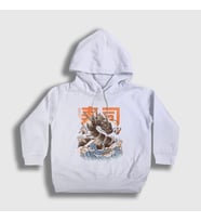 Presmono Unisex Çocuk Beyaz Sushi Dragon Ejderha Kapüşonlu Sweatshirt 354378tt (Beyaz)