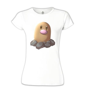 Pokemon Go - Diglett Beyaz Bayan Tshirt
