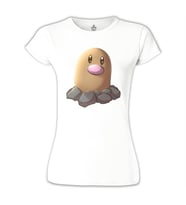 Pokemon Go - Diglett Beyaz Bayan Tshirt
