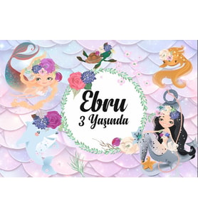 Deniz Kızı Temalı Doğum Günü Afişi 35X50 cm