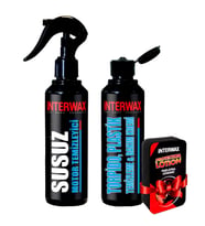 INTERWAX 2'Lİ OTO BAKIM ve TEMİZLİK SETİ SUSUZ MOTOR TEMİZLEYİCİ + TORPİDO PARLATICI KREM + SÜNGER