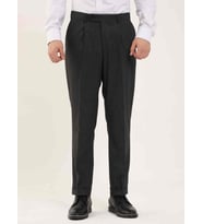 Antrasit Erkek Slim Fit Balıksırtı Desenli Klasik Pantolon
