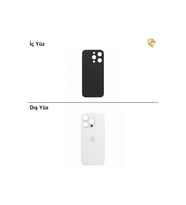 iPhone 14 Pro Beyaz Renk Arka Kapak Arka Cam Batarya Kapağı Lazer Kesim Kapak Pil Kapağı