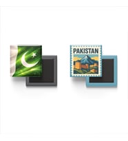 Buzdolap Magnetleri - Pakistan Bayrağı ve İslamabad Posta Pulu Tema - 2'li Set Magneti