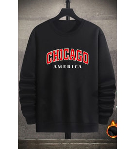 Chiago Bisiklet Yaka Sweatshirt (Siyah)
