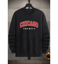 Chiago Bisiklet Yaka Sweatshirt (Siyah)