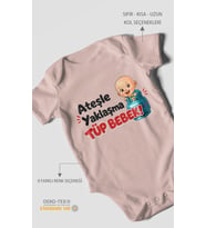Ateşle yaklaşma tüp bebek Kısa Kollu Bebek Body %100 Pamuk