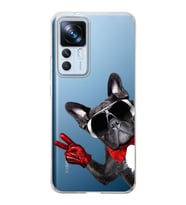 PrintiFy Xiaomi Mi 12T Pro ile Uyumlu 1mm Slim Fit Köpek 2 050e Baskılı Şeffaf  Kılıf