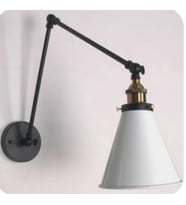MYLİGHTS  RETRO RUSTİK VİNTAGE METAL AKROBATİK APLİK  OKUMA LAMBASI (Siyah)