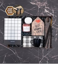 Kahve Fincanı, Anne Ahşap Çerçeve, Mum, Defter, Tütsü  Hediye Kutusu 