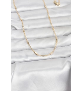 Mey İthalat® CM 14K Renk Bar Zincir Model 60 cm Kadın Kolye