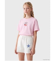 LCW Kids Pembe Bisiklet Yaka Hello Kitty Baskılı Kız Çocuk Tişört